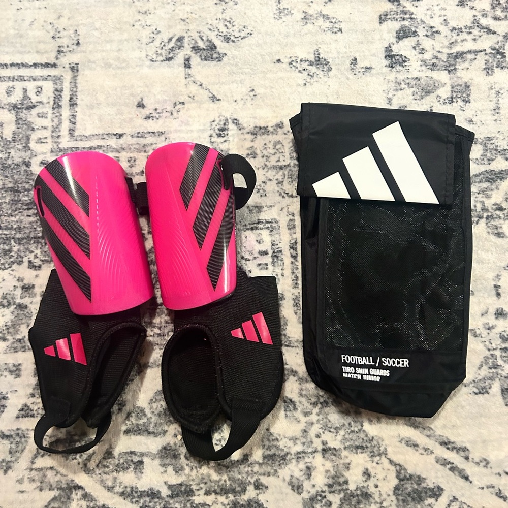 Adidas youth hot pink shin guards